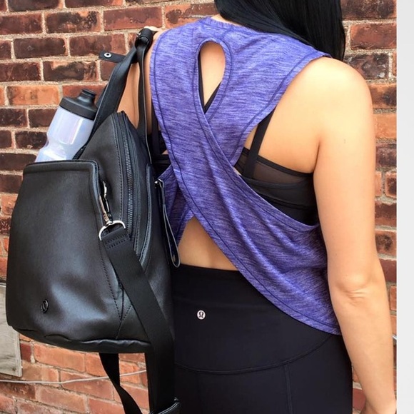 Lulu🍋 Rare Fast As Light Muscle Tank Heathered Emperor Blue size 6 - Picture 4 of 13